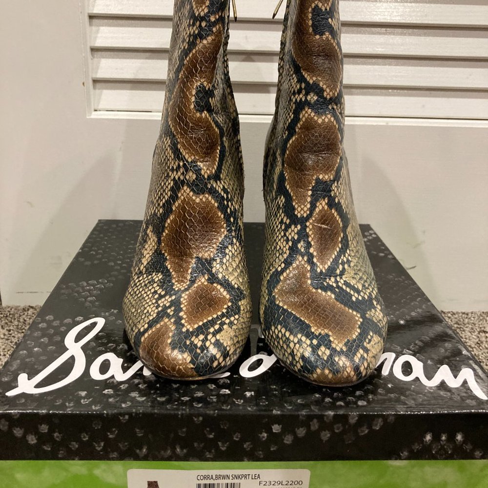 Sam Edelman - Corra Brown Snake Print Leather - Women Size 8.5 - Pre Owned - Picture 3 of 4
